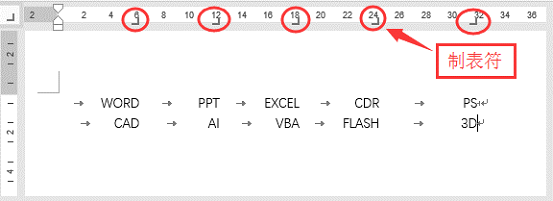 Word制表位的使用方法